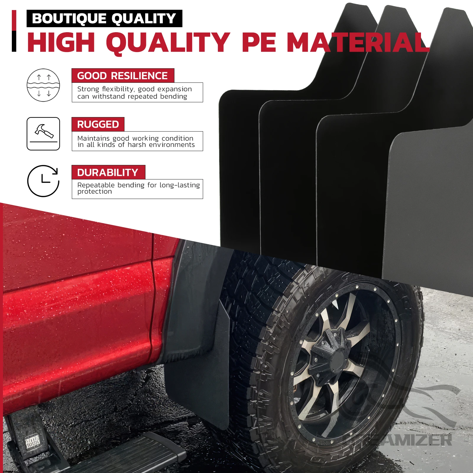 4x Rubber Universal Mudflaps Mud Flaps Splash Guards Mudguard For 4x Rubber Universal Mudflaps Mud Flaps Splash Guards Mudguard For