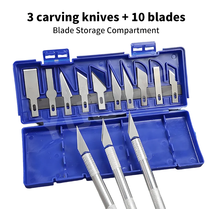 DK-1301 13Pcs Carving Messer Handwerk Skulptur Papier Schneiden Klinge Präzision Gravur Cutter Nicht-Slip Hand Werkzeug DIY Reparatur werkzeuge