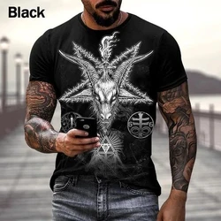 New Devil Satan 3D Print Men's T Shirts Fashion Harajuku Hip Hop Trend Streetwear Summer Short Sleeve Y2k Top Oversized Clothing