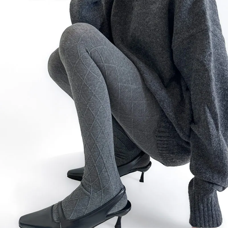 

Winter Vintage Grid Tights Women High Waist Elastic Slim Warm Pantyhose 2026 Spring Streetwear Y2K Tights Stocking