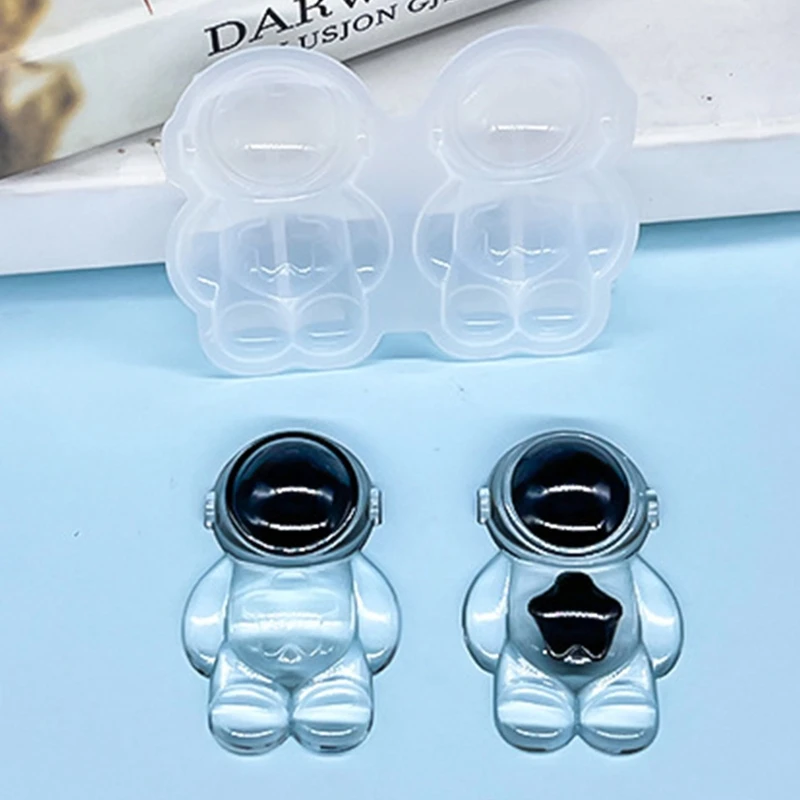 3D 행성 우주비행사 장식 금형 수지 에폭시 실리콘 키체인 브로치 금형