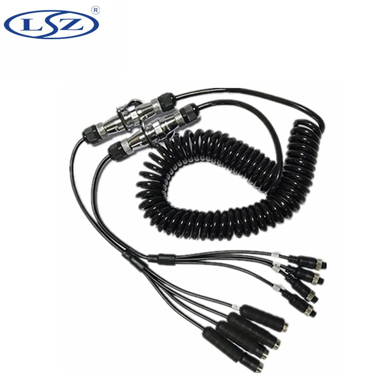 Truck Semi-trailer Reversing Video Camera Rear View On-board Monitoring Spring Aviation Cable