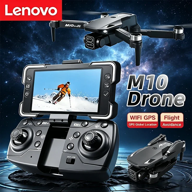

Lenovo-M10 Professional RC Drone with HD Dual Camera 4K 8K Screen FPV WiFi Brushless Motor Obstacle Avoidance Quadcopter Toy