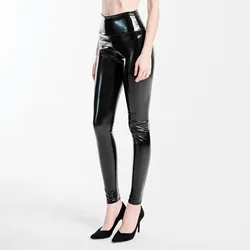 Women Sexy Shiny PU Leather Leggings Fashion Hight Waist Latex Stretchy Leather Pants Dancing Clubwear Party Skinny Pants