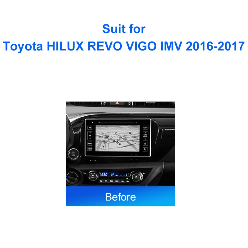 KENVOX 10.1 Inch Car Radio Fascia For  Toyota HILUX REVO VIGO IMV 2016 2017 Casing Frame 2 Din Head Unit Dash Cover Panel