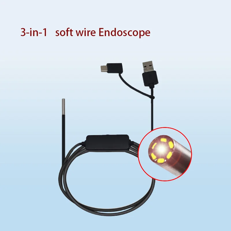 1MP 4.5mm FOV 80 ° كاميرا المنظار الصناعي لفحص خطوط الأنابيب 1.5 متر USB Type-C أندرويد 3 في 1 كاميرا المنظار #2