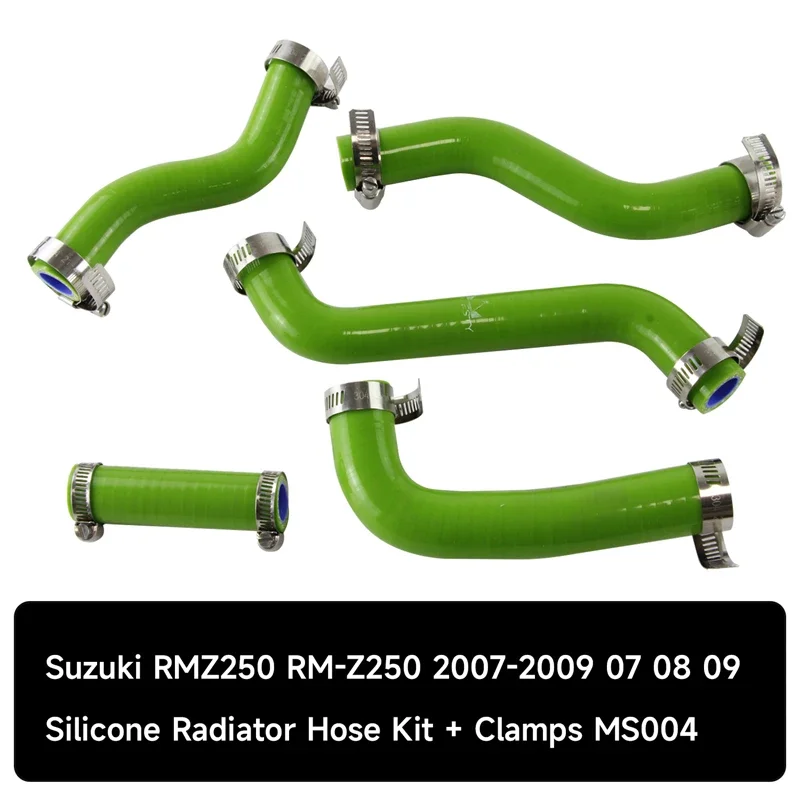 Silicone radiator hose for SUZUKI RMZ250 RM-Z 250 2007 2008 2009 + clamps  green