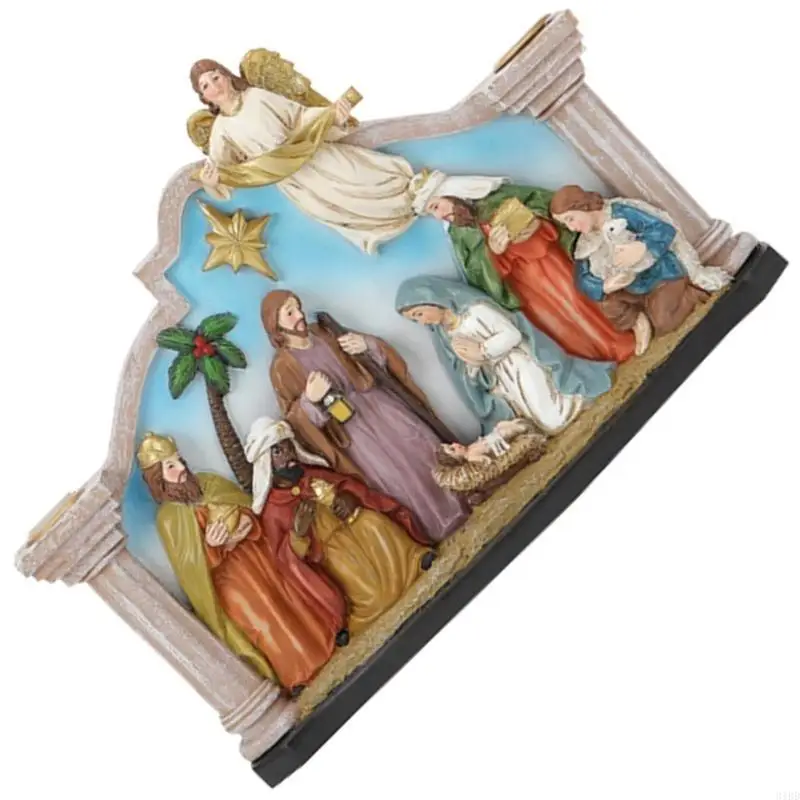 Holy Family Nativity Scene with Holder Resin Crafts Table Centerpieces