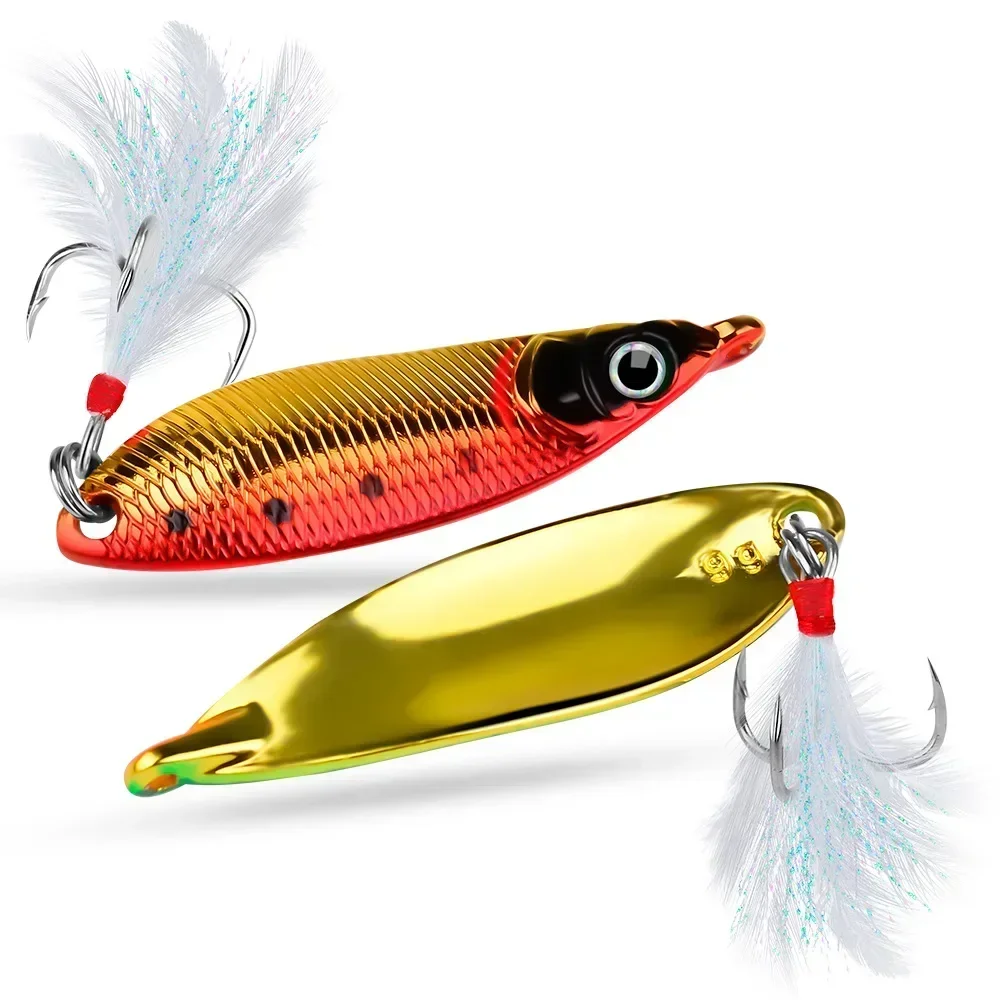 Metal Spinner Bait VIB Spoon Fishing Lures Japanese Artificial Bass Hard Sequin Swimbait with Feather Wobblers Fishing Tackle