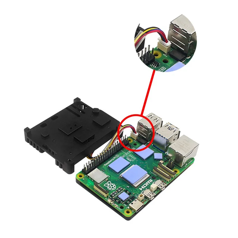 M05K для Raspberry Pi 5, корпус из алюминиевого сплава, радиатор, корпус с пассивным охлаждением для Raspberry Pi 5 с двойным охлаждающим вентилятором