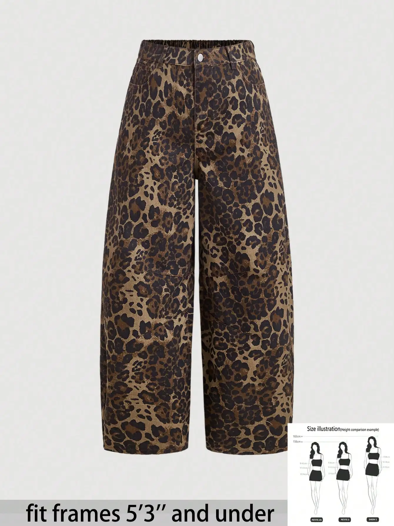 

Широкие джинсы с леопардовым принтом для женщин, свободные брюки с высокой талией для осени