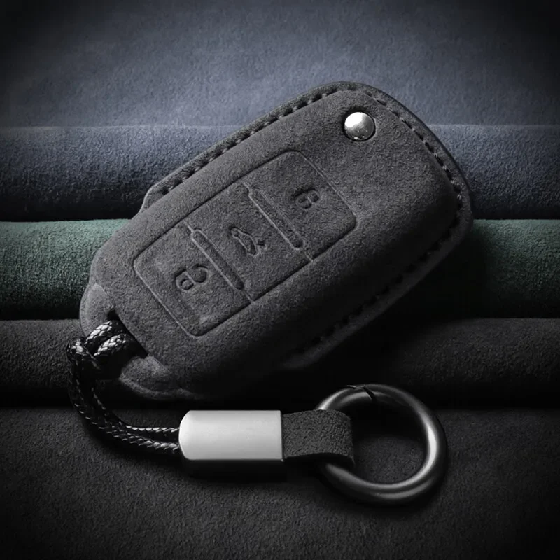 

Suede Leather Car Key Case Cover Shell Fob For Volkswagen VW Magotan Sagitar Tiguan Tayron Golf Lamando Polo BORA Passat Lavida