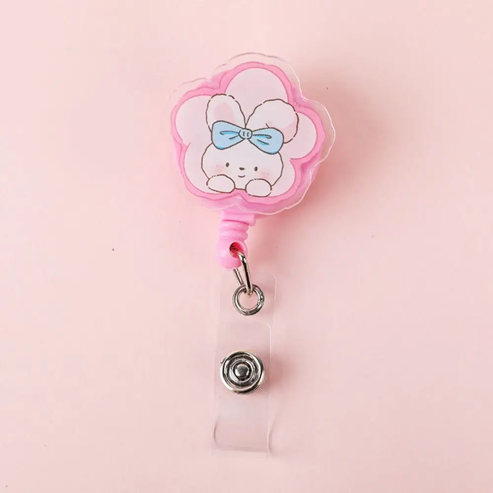 من السهل سحب شارة حامل مقاطع اسم بطاقة لطيف الألوان قابل للسحب شارة بكرة الاكريليك الكرتون حامل بطاقة الهوية اللوازم المكتبية