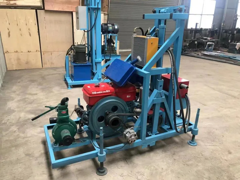 Taladro de pozo de agua diésel montado en remolque, diseño remolcable portátil de 100 m de profundidad para un fácil transporte con SUV