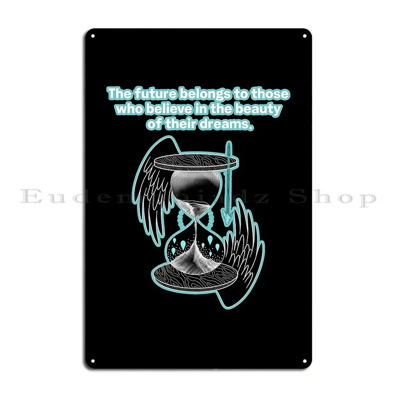 Hourglass Time And Future Metal Plaque Poster Character Living Room Party Designing Cinema Tin Sign Poster