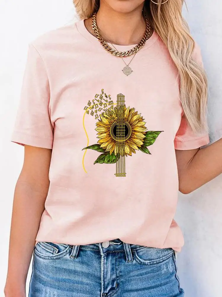 

Sunflower Sweet 90s Clothes Fashion Short Sleeve Print T Shirt Clothing Summer Top Basic Women Tee Graphic T-shirts