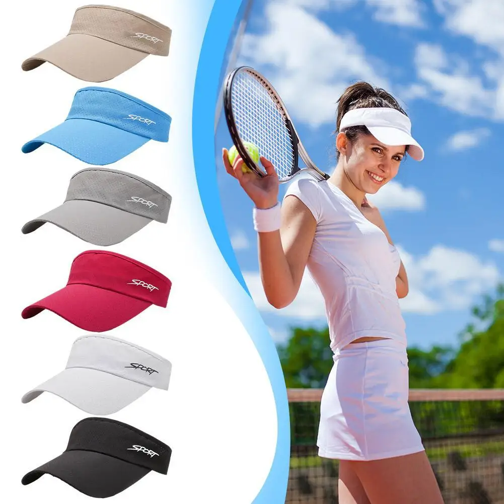 1Pc Adjustable Universal Solid Color Sun Visor Sport Golf Tennis Breathable Cap Solid Color Summer Sun Hat Empty Top Hat ﻿