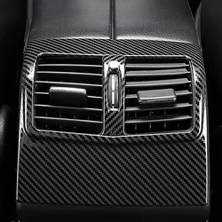 For Mercedes Benz E Class W212 2012-2015 Rear Air Condition Outlet Vent Frame Cover Carbon Texture Trim Interior Car Accessories