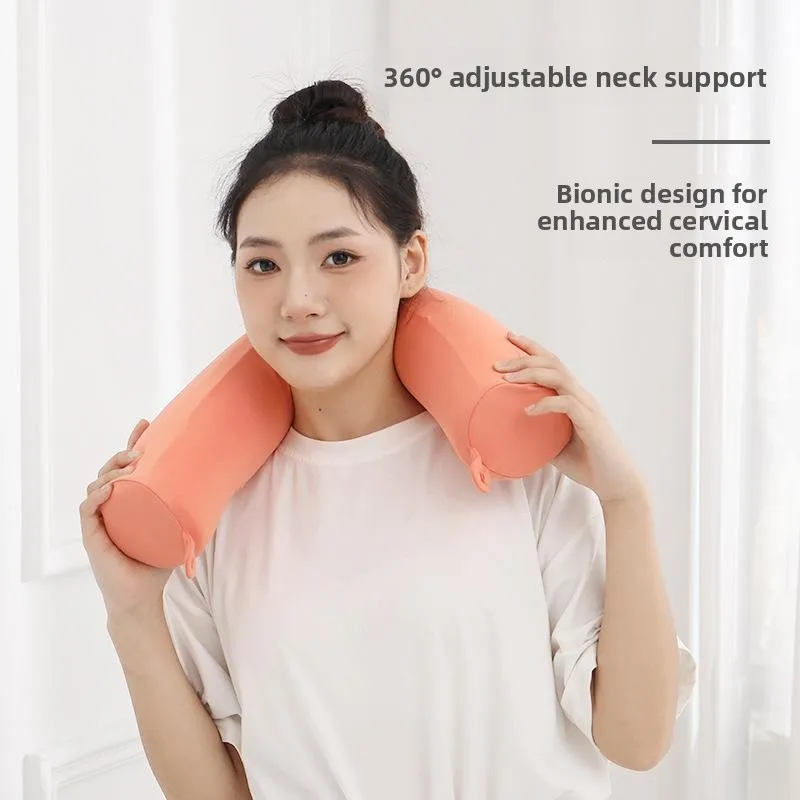 

Portable Neck Support Ice Silk U-Shaped Pillow Adjustable Cylinder Office Nap Travel Pillow Comfortable Memory Foam Pillow