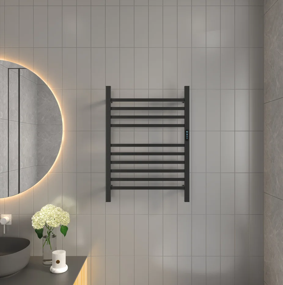 

2024 Newest Design 304 Stainless Steel Electric Heating Towel Rack Bathroom Heated Rail Towel Warmer