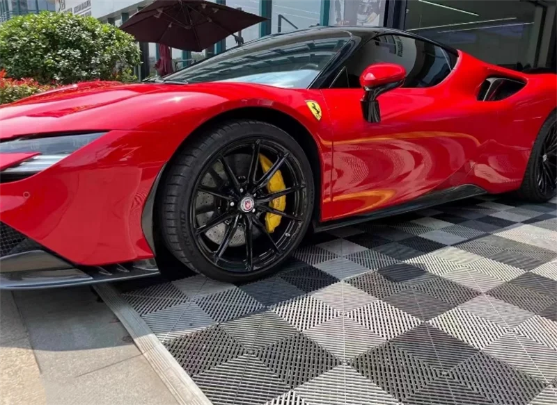 Usado para kit de corpo de saia lateral estilo OEM de fibra de carbono seco Ferrari SF90