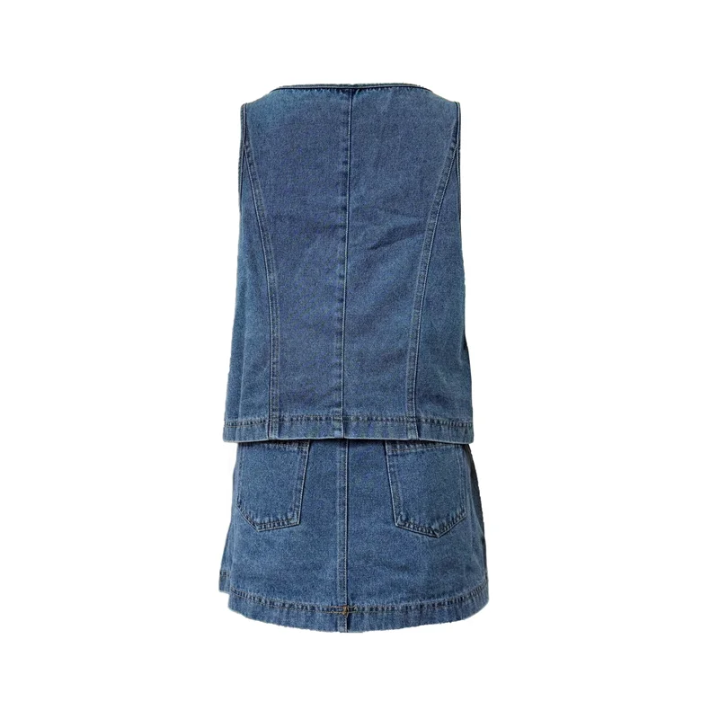 

AOAO-Женская джинсовая одежда из двух предметов, топ без рукавов с завязками, шорты, спортивный костюм Y2k, джинсовый комплект из двух предметов, отпускная одежда