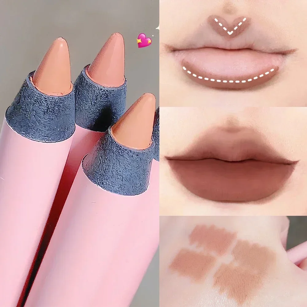 Waterproof Matte Lipliner Pen Long Lasting Plump Lipstick Contouring Lipstick Pencil Nude Pink Lip Tint Lipliner Makeup Cosmetic