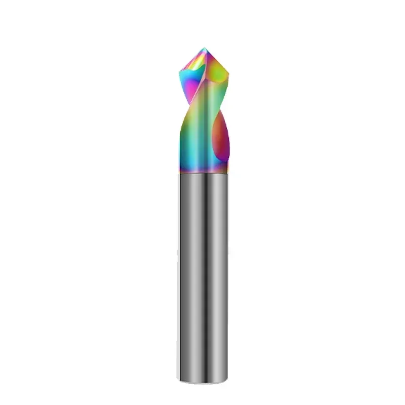 Chowmaster 1PC HRC55 Carbide Center Drill Bit 2F DLC Coating Tungsten Steel 90 Degree 50 60 75mm Chamfering Drill for Aluminum