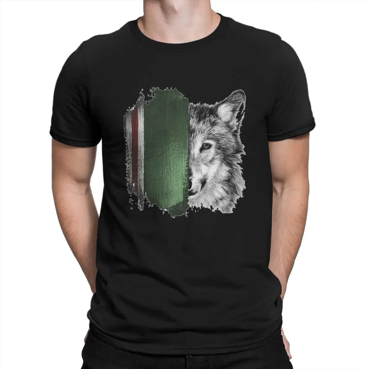 Leisure Face T-Shirt for Men O Neck 100% Cotton T Shirt Chechen Wolf Thugs Brave Short Sleeve Tee Shirt Party Clothes