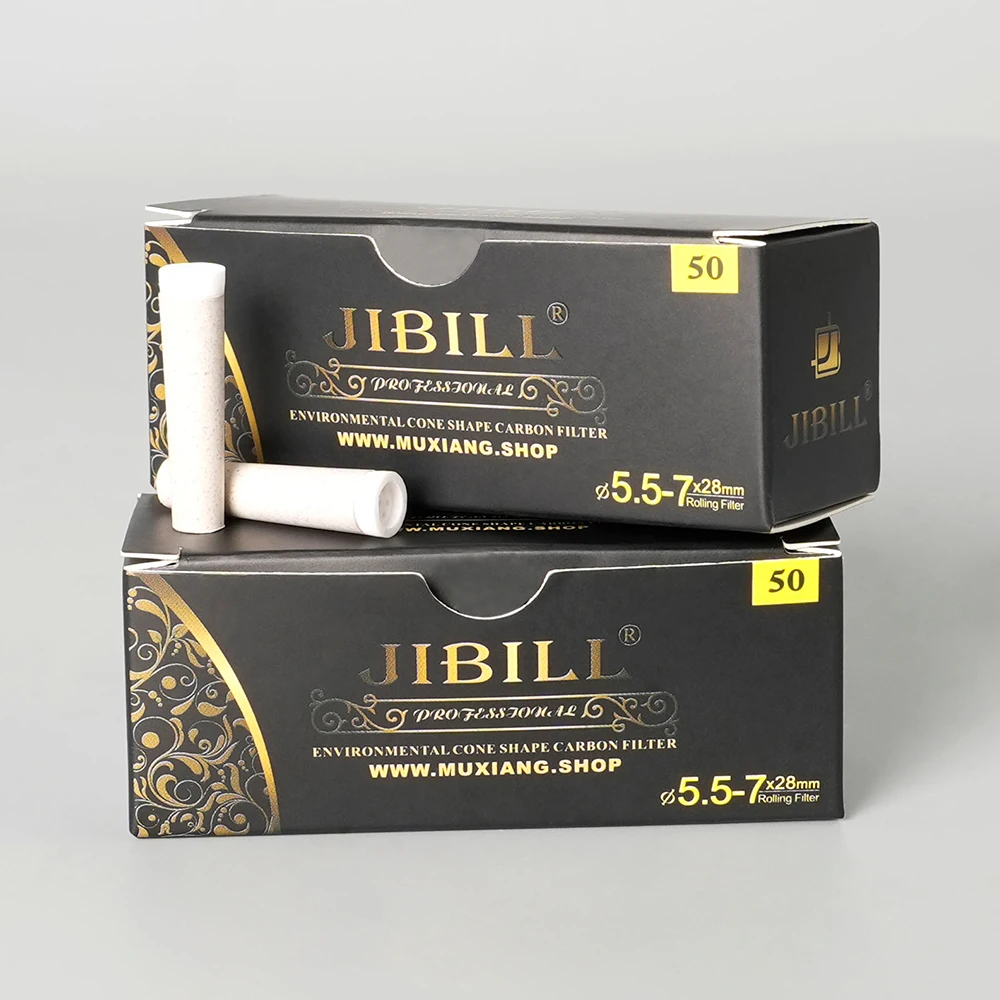 50 قطعة عنصر فلتر التدخين، لعنصر فلتر الورق الممتد، فلتر الكربون المنشط، رأس سيراميك أحادي الجانب 6.8 مم - 5.5 مم