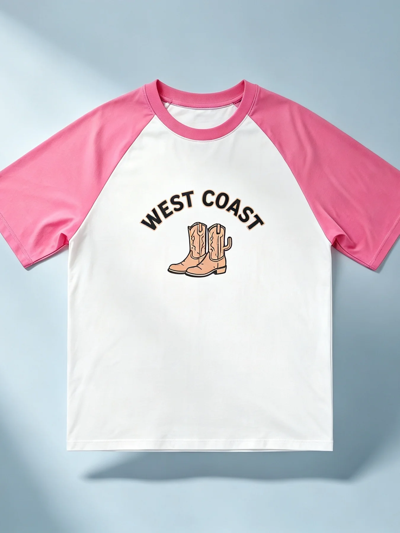 Women's Grey-White Raglan T-Shirt 'Go outside Explore Slowly' Bold Letter Print Loose Casual Tee for Comfortable Wear