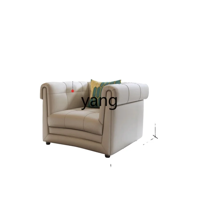 

LMM American leather sofa first layer cowhide small apartment villa cream wind living room multi-person sofa