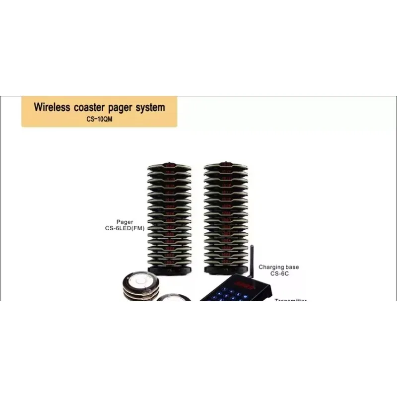Cafe Buzzer Wireless Queue Calling Paging System Customer Service Bell Pager Restaurant for Vibration Transmitter