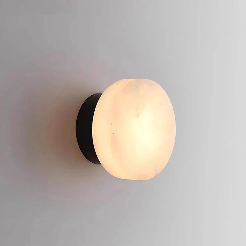 Real Marble LED Wall Lamp Black Gold Copper