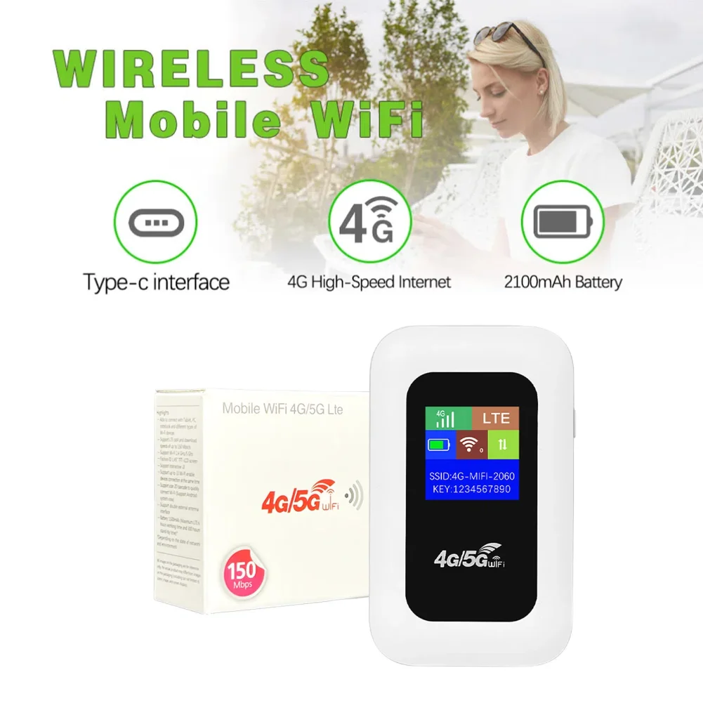 SIM 카드 슬롯이 있는 4G LTE 모바일 와이파이 라우터, 150Mbps 무선 라우터 리피터, 홈 오피스 RV 캠핑용 포켓 와이파이 핫스팟 