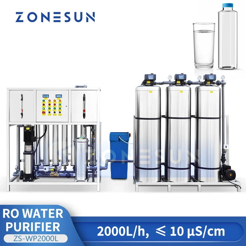 Zonesun ZS-WP2000L Sistem Pengolahan Air Pemurni Air Osmosis Terbalik Produksi Air Murni
