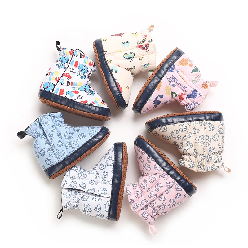 NEW Winter Snow Boots For Newborn Baby Girls Booties Keep Warm Plush Inside Anti-slip Baby Infant Toddler Cute Soft Bottom Shoes
