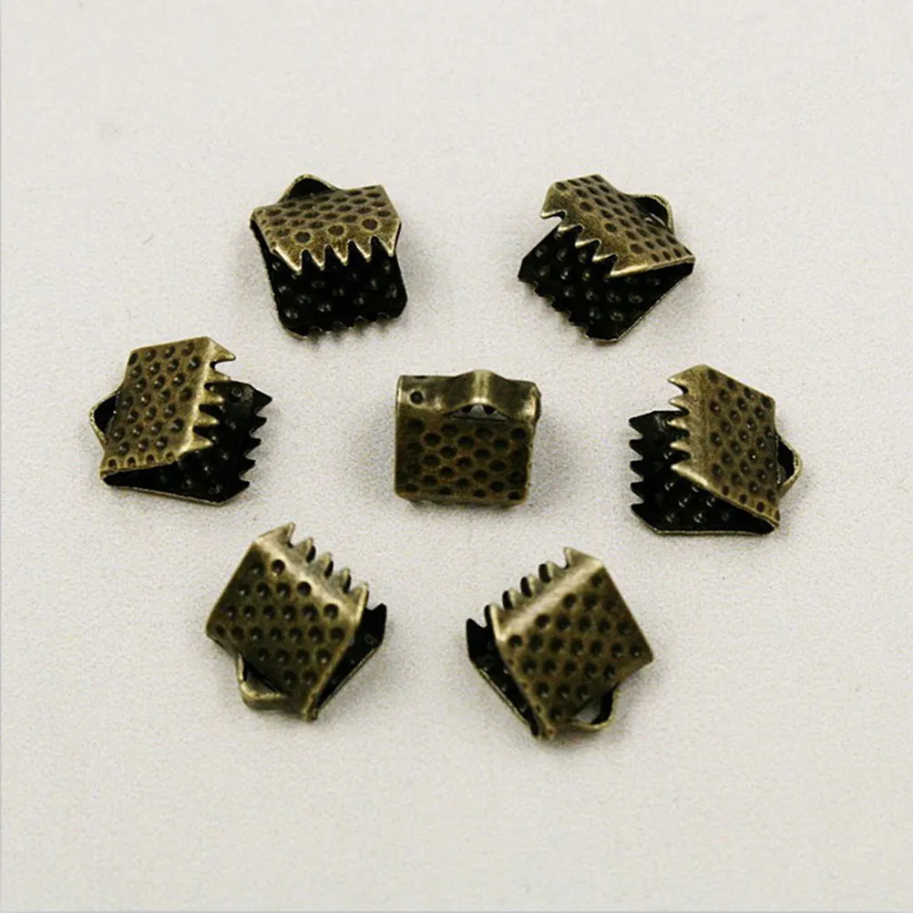 

750 шт. 6 мм гальванизированные концевики для лент, застежки-кримпы для изготовления ювелирных изделий, чокеров, ожерелий, браслетов, DIY поделок, концевики для шнуров, фиксаторы Mazi