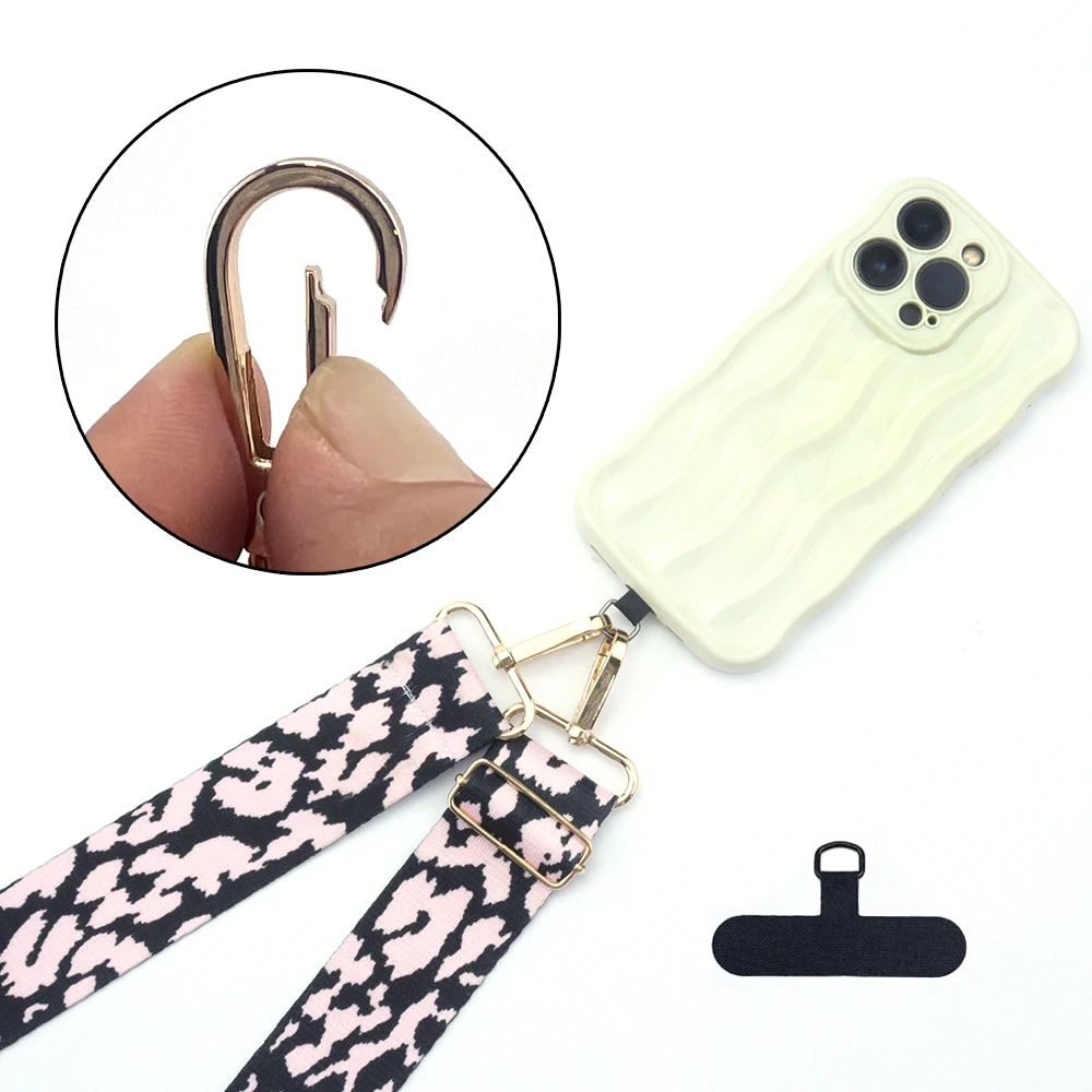 Multicolor Leopard Print Phone Lanyard Strap Adjustable Bag Camera Phone Sleeve Accessories Pendant