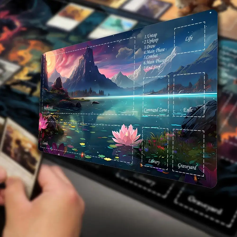 لوحة ماوس زهرة الألعاب مع دعم المعصم حصيرة مكتب الألعاب لـ MTG tcg ، حصيرة مكتب غير قابلة للانزلاق ، منصات ماوس الألعاب ، Playmat