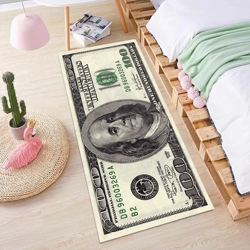 

Creative Dollar Pound Note Pattern Carpet Hallway Entrance Doormat Rectangular Washable Non-slip Floor Mat Area Rug Room Decor