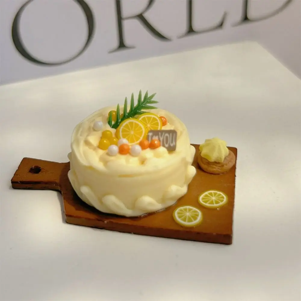 Creme Obst Kuchen Modell Spielzeug Schneiden Bord Simulation Obst Kuchen Modell Ornamente Künstliche Nette Simulation Küche Spielzeug