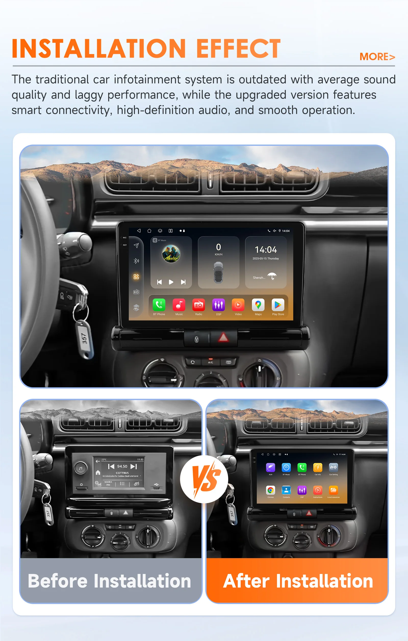 Autoradio per Citroen C3/C3 aircross 2017-2023,Android 15 Car Radio 9 pollici IPS Schermo tattile con wireless CarPlay Android Auto Bluetooth WIFI GPS FM RDS Comandi al Volante(B,A2 2G+32G