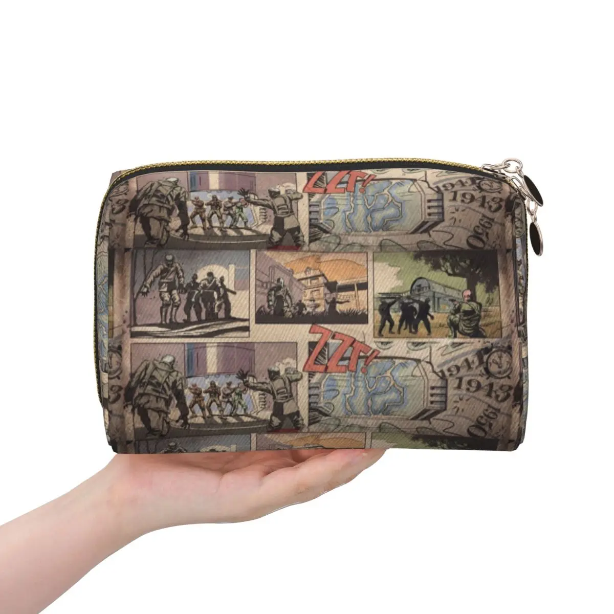 COD Zombies Kino Der Toten Loading Screen Women Cosmetic Bag Travel Makeup Organizer Pouch Toiletry Storage Dopp Kit Box
