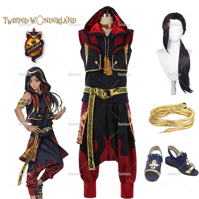 

Аниме Twisted Wonderland SCARABIA Jamil Косплей Костюм Униформа Хэллоуин Рождество Карнавал Для Женщин Мужчин