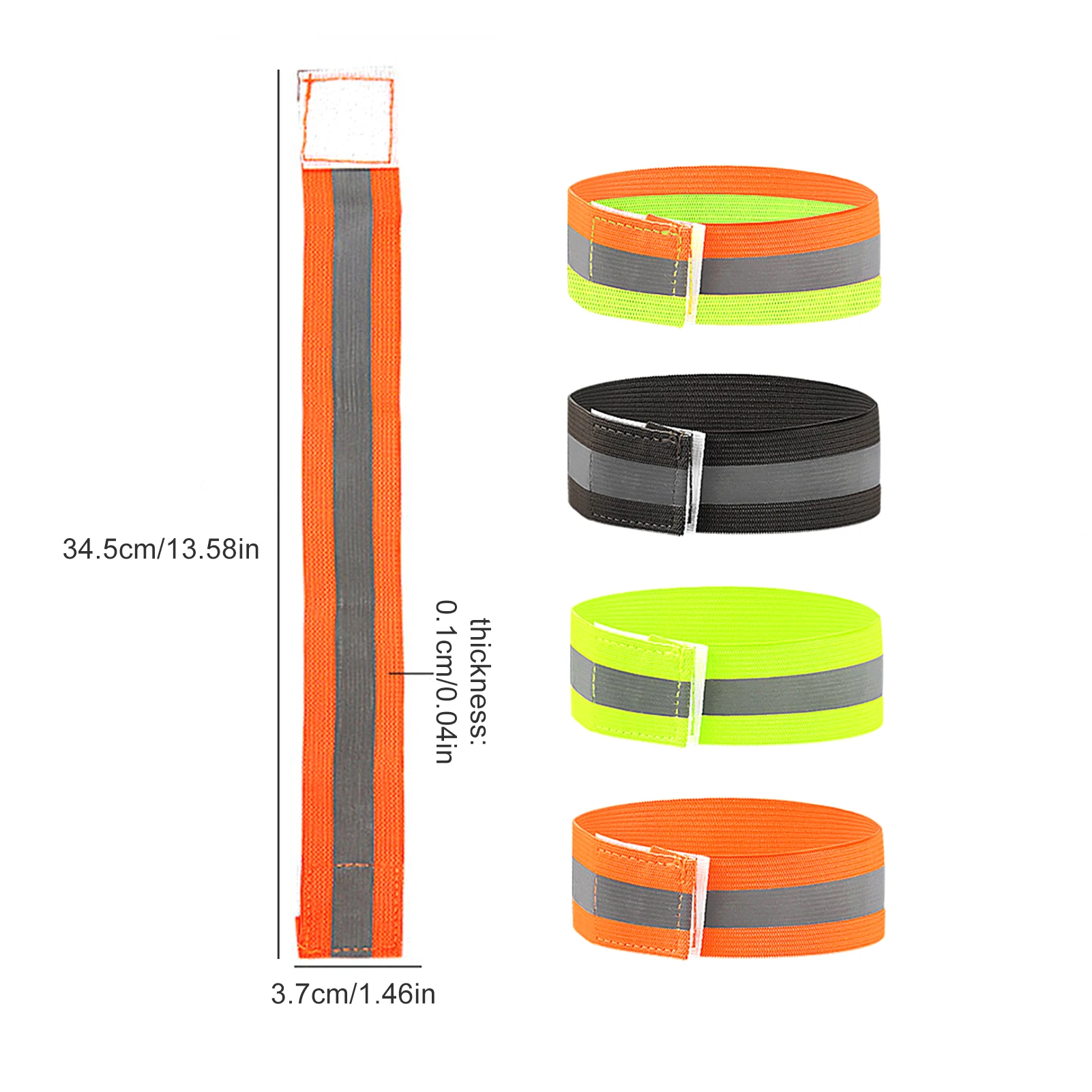 1 قطعة سوار معصم مرن عاكس عالي الوضوح لركوب الدراجات الليلية والجري سوار أمان للذراع للتحذير والحماية