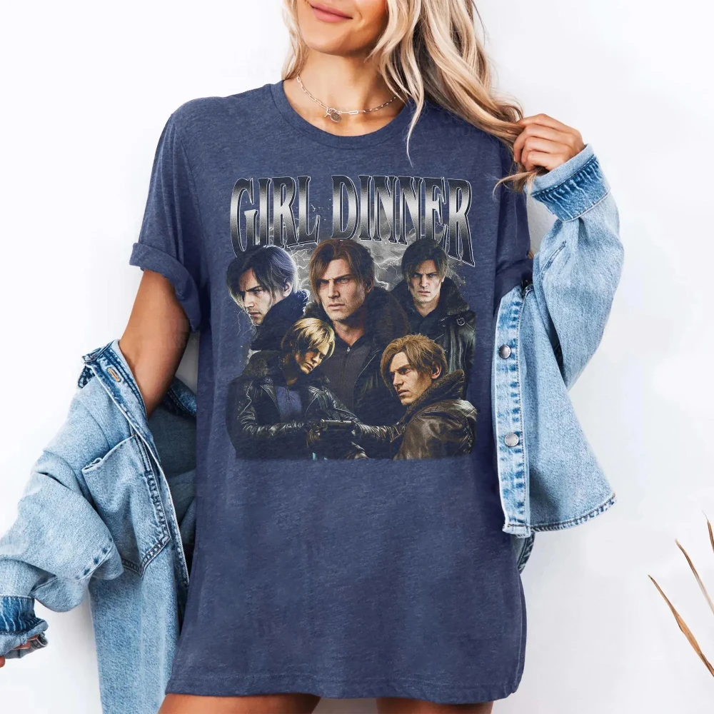 Resident Evil Requiem Leon S Kennedy Girl Dinner Shirt Grace Ashcroft Temu Wesker Tee T Shirt Short Sleeve Women All-Season