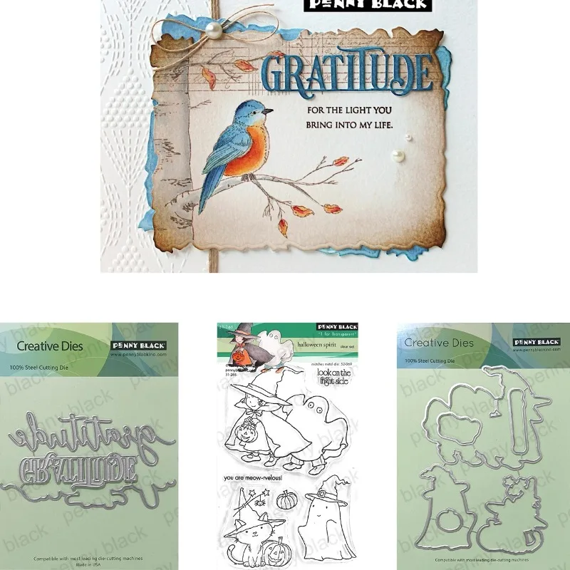 Gratitude Edger Ghost Story Metal Cutting Dies and Stamps DIY Scrap Booking Card Stencil Paper Cards Handmade Album Stamp Die