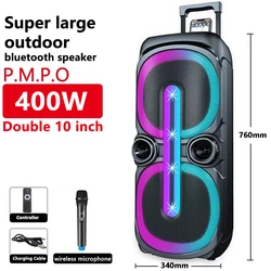10-Cal wysokiej mocy przenośny głośnik Bluetooth Party Karaoke Subwoofer etap Dj bezprzewodowy System Audio głośnik wsparcie radio FM