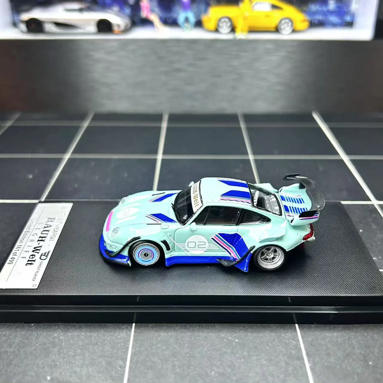 Diecast SW 1:64 Skala Porsche 993RWB Modifiziertes Legierungsautomodell Sammlerspielzeug Geschenk Souvenir Display Ornament